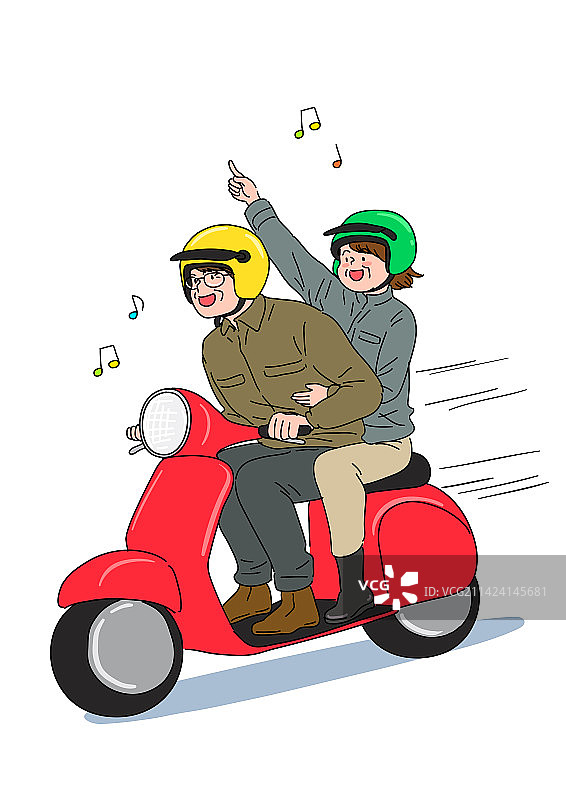 活跃的老年人银发生活方式乐趣活力爱好滑板车图片素材