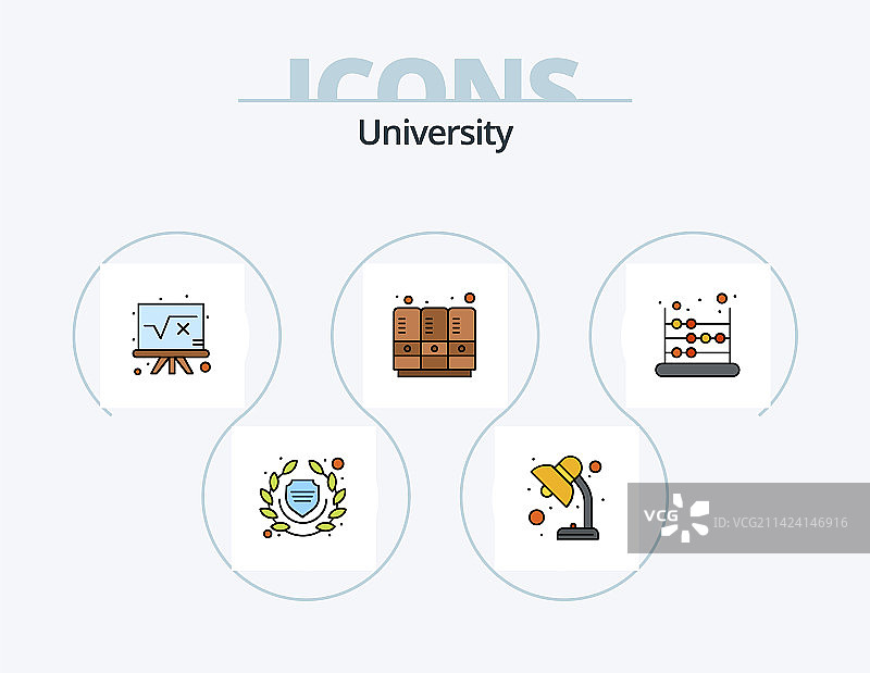 大学线条填充图标包5图标设计图片素材