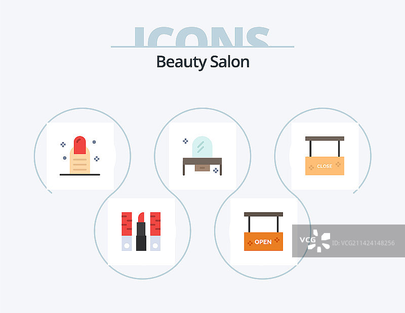 美容院扁平图标包5：镜子设计图片素材