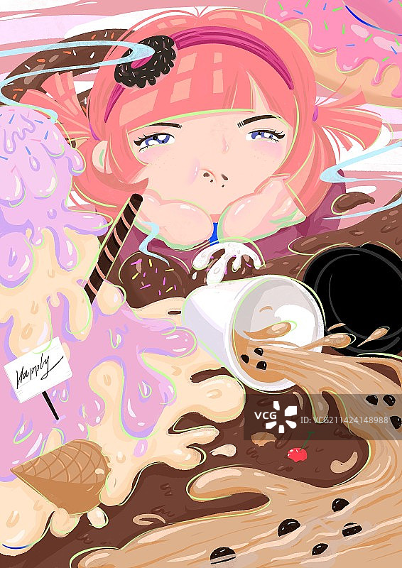 冰淇淋奶茶，甜品世界图片素材