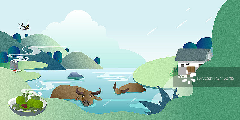 清明节插画展板图片素材