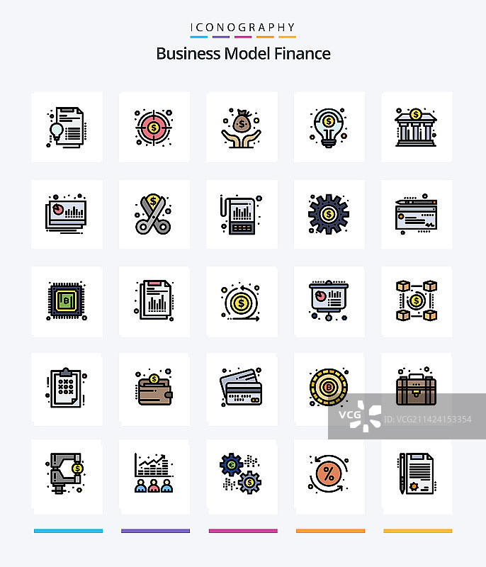 创意金融25个线性图标包图片素材