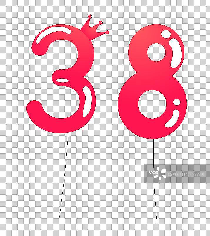 卡通节日春天三八节妇女节女人女生气球扁平矢量插画免抠元素图片素材