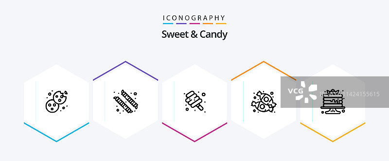 糖果系列线性图标（25个）图片素材