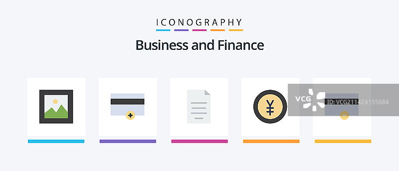 包含金融货币的扁平5图标包图片素材