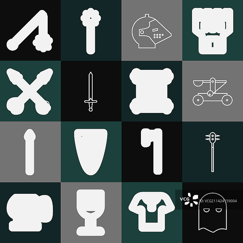 刽子手面具、中世纪锁链锤图片素材