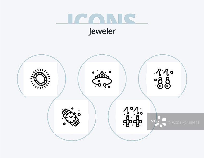 珠宝线条图标包设计图片素材