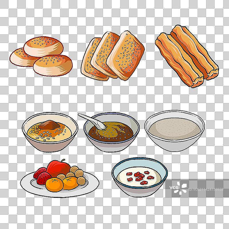 漫画风早餐图片素材