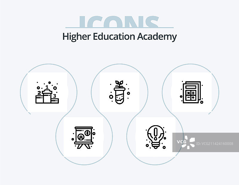 学院线条图标包5，含图标设计奖项图片素材