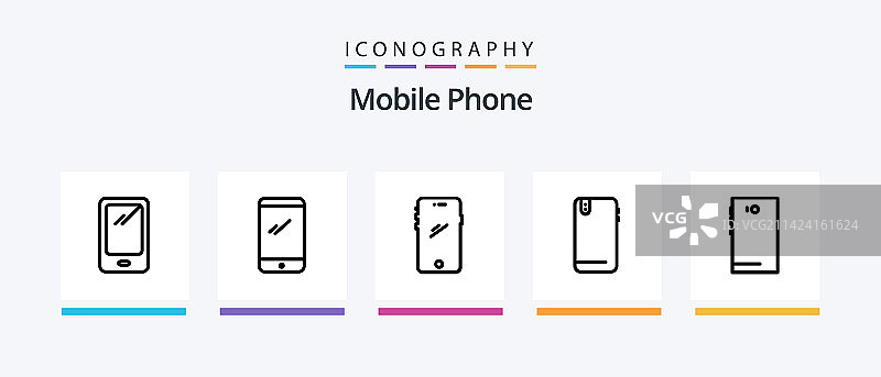 包含创意的手机线条图标包图片素材