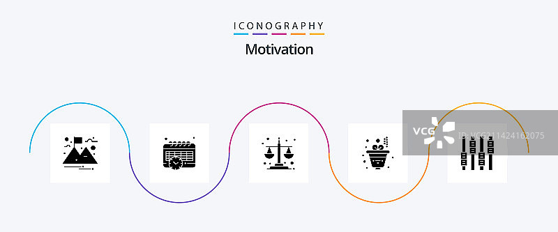 包含均衡器的字形5图标包图片素材