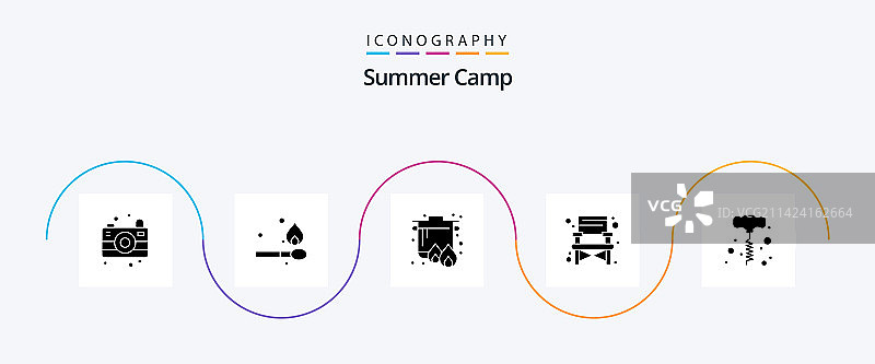 能量主题夏令营字形图标包图片素材