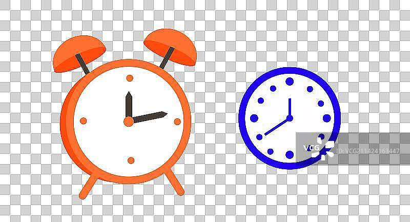 钟表闹钟时钟扁平矢量插画免抠元素图片素材
