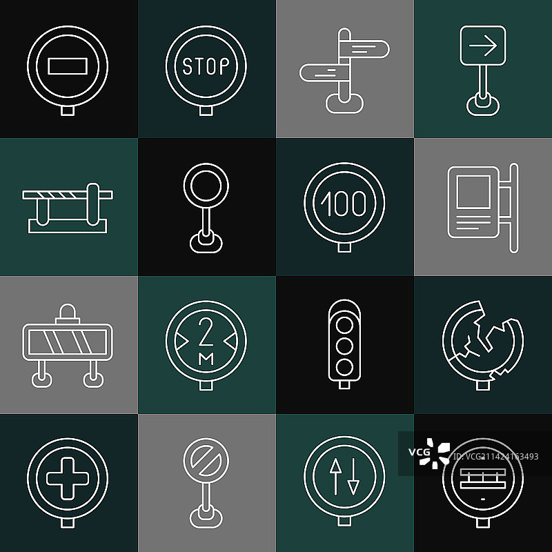 铁路道口交通标志系列图标图片素材