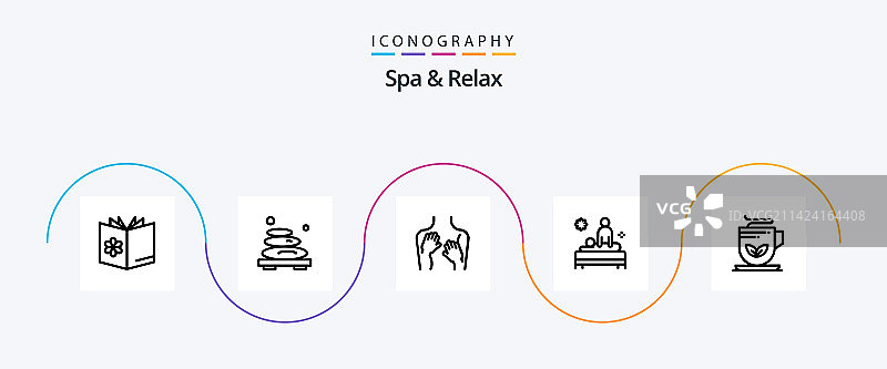 包含女性的SPA放松系列图标图片素材