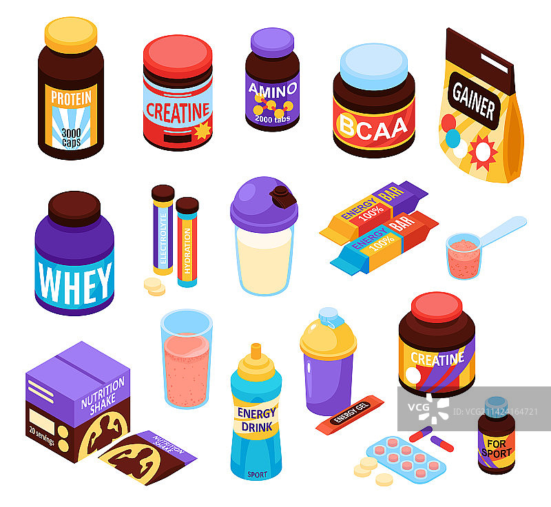 运动营养品套装图片素材