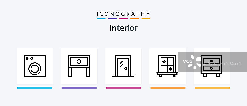 包含室内的室内线条5图标包图片素材