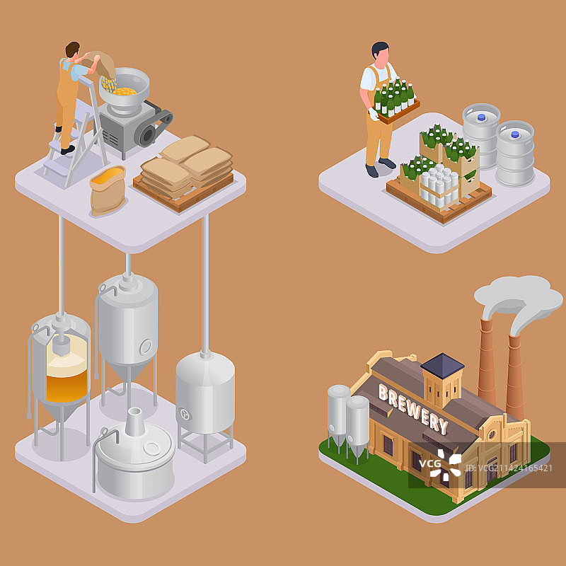 啤酒厂啤酒生产场景图片素材