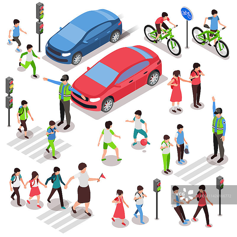 儿童道路安全合集图片素材