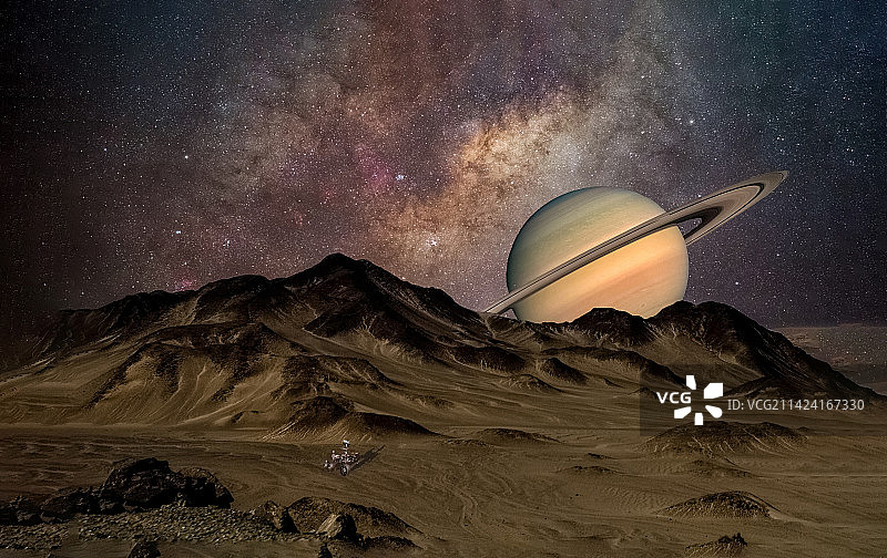 土卫探索科幻图片素材