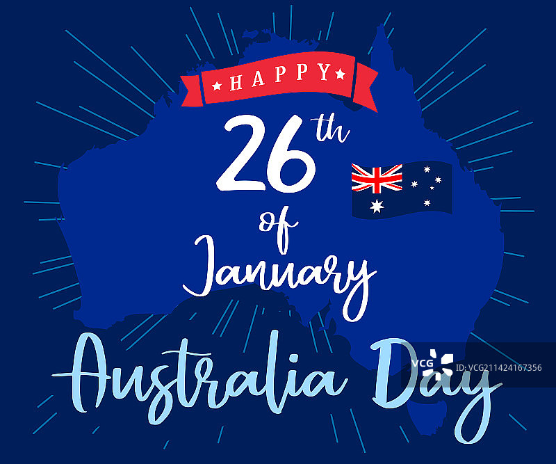1月26日澳大利亚日蓝色横幅图片素材