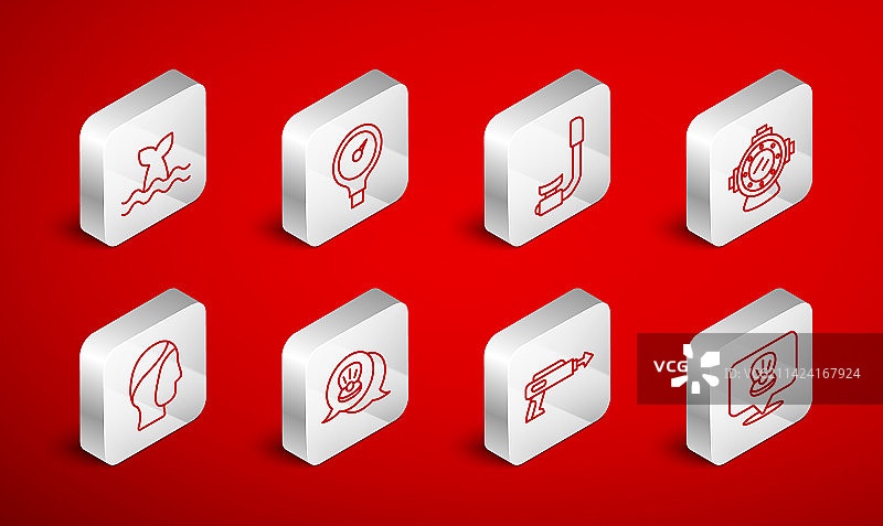 扇贝海螺测量仪潜水呼吸管图片素材