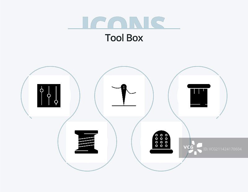 缝纫工具字形图标设计包图片素材