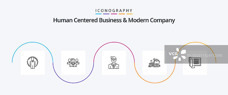 以人为本的商业和现代公司线条5图片素材
