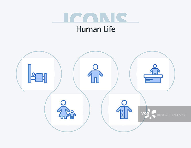 蓝色人形图标包，收银员父亲设计图片素材