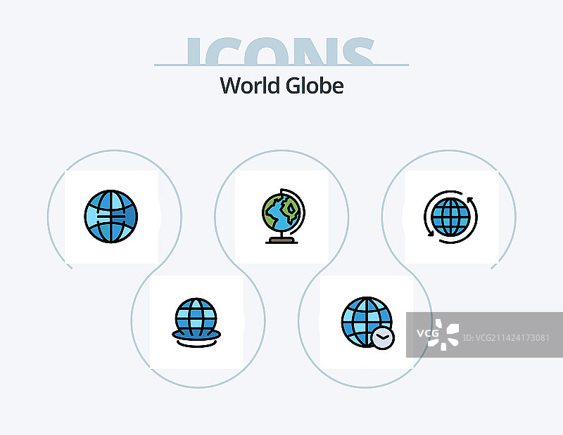 全球线条填充图标包5图标设计世界图片素材