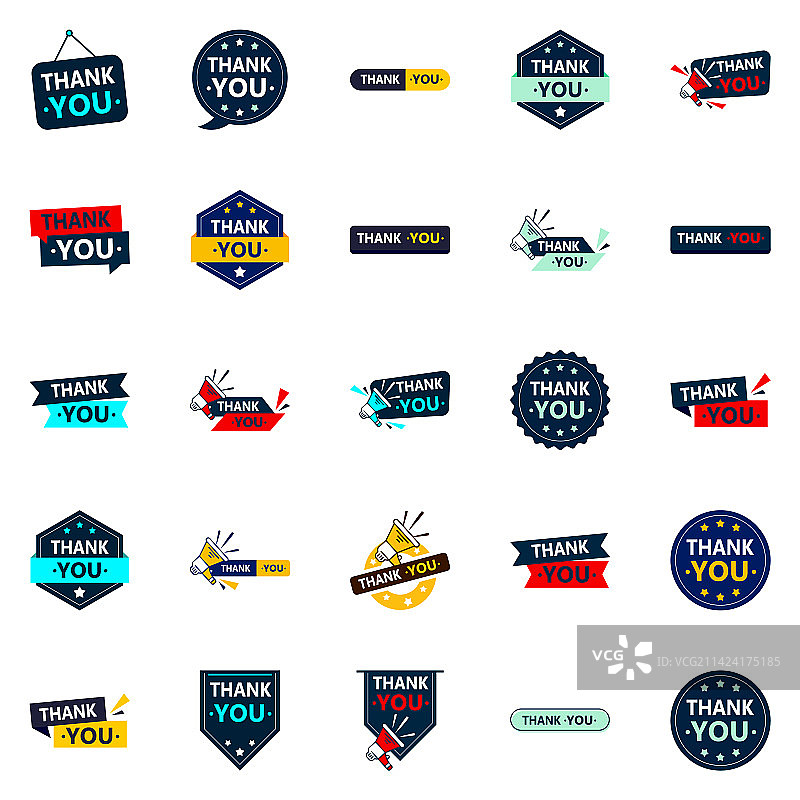 25个感谢信创新图标图片素材