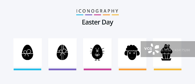 复活节标志5图标包，包括杯子彩蛋图片素材