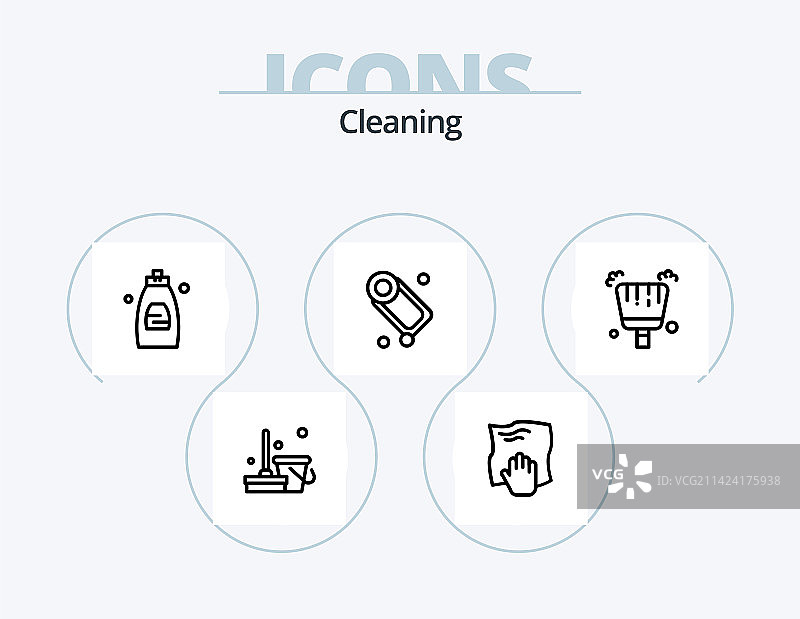 清洁线条图标包5：擦洗设计图片素材