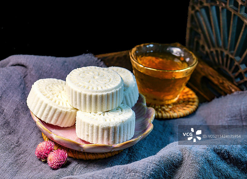 白糖薏米淮山糕甜点小吃广东岭南客家潮汕小吃白糖糕炒米饼老字号匠心独具经典老味道传统松软滋味米糕手艺图片素材