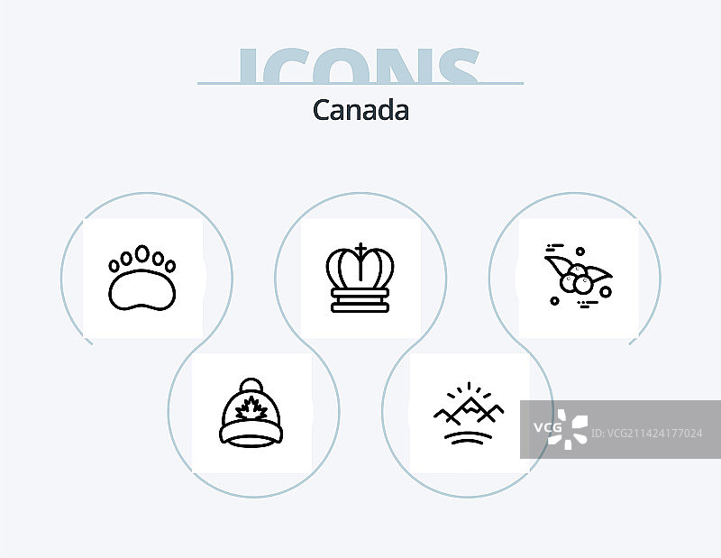 加拿大线条图标包5，叶子水果设计图片素材