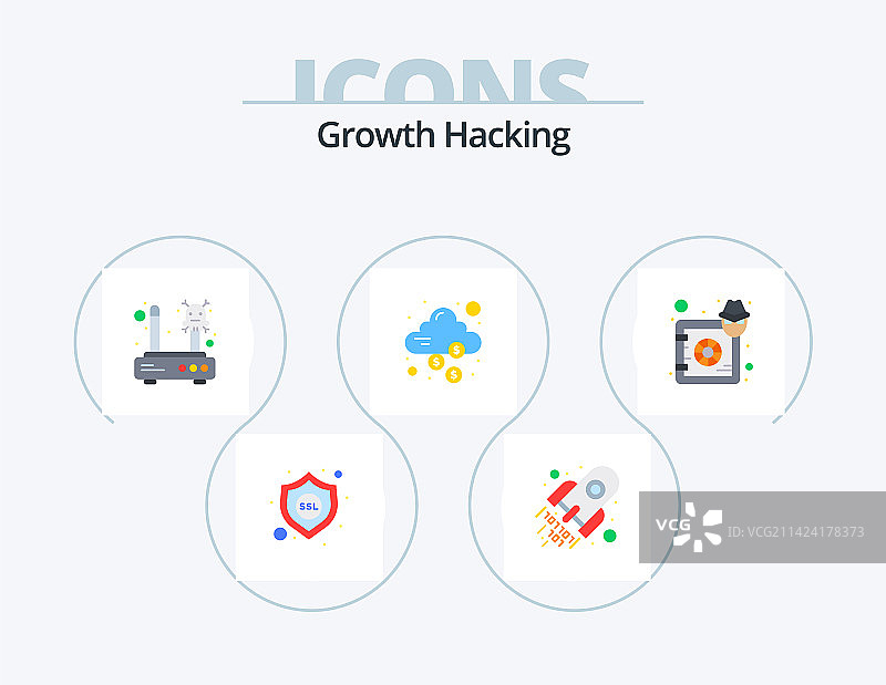 黑客攻击扁平图标包5图标设计框美元图片素材