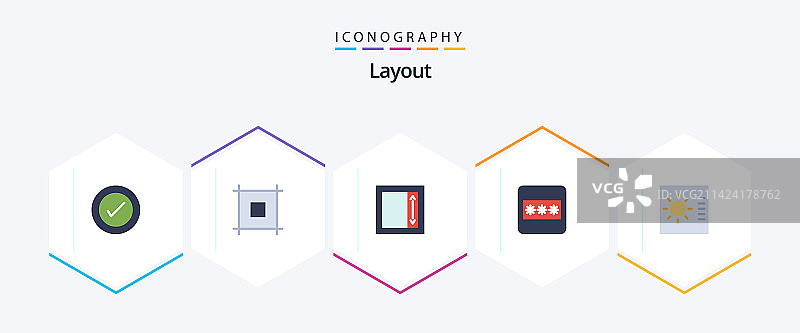 扁平风格布局图标设计（25个装）图片素材