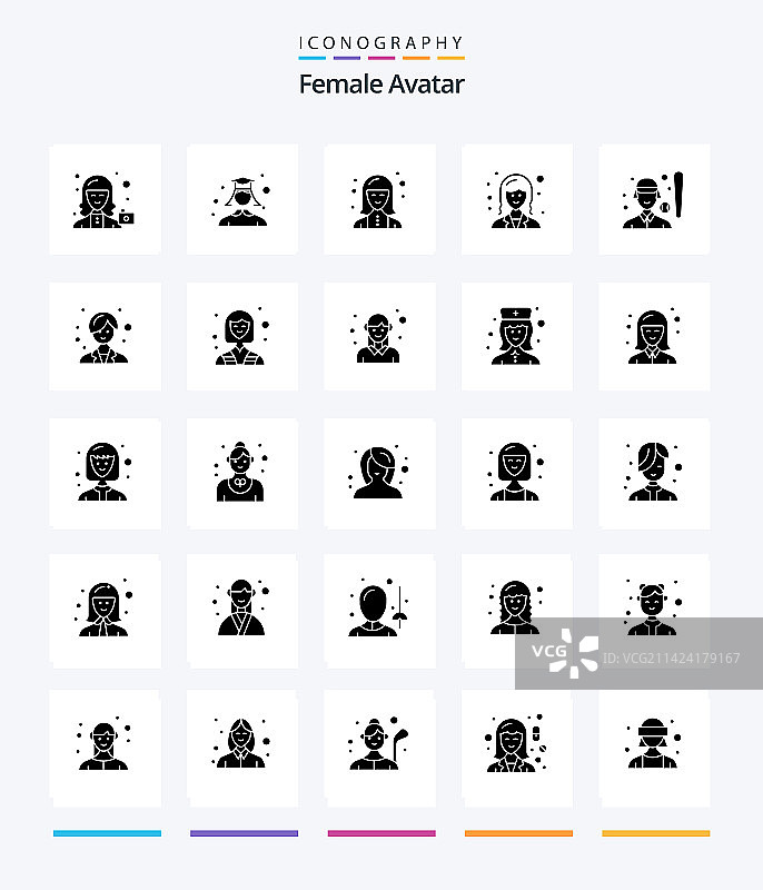 创意女性头像黑色图标图片素材