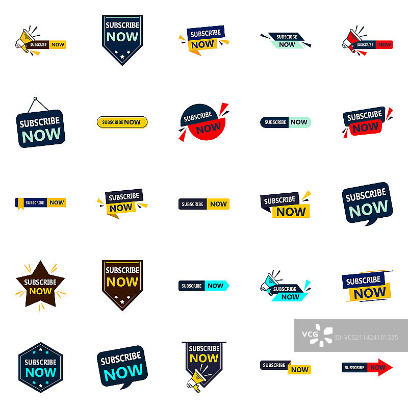 25个专业设计的立即订阅横幅图片素材