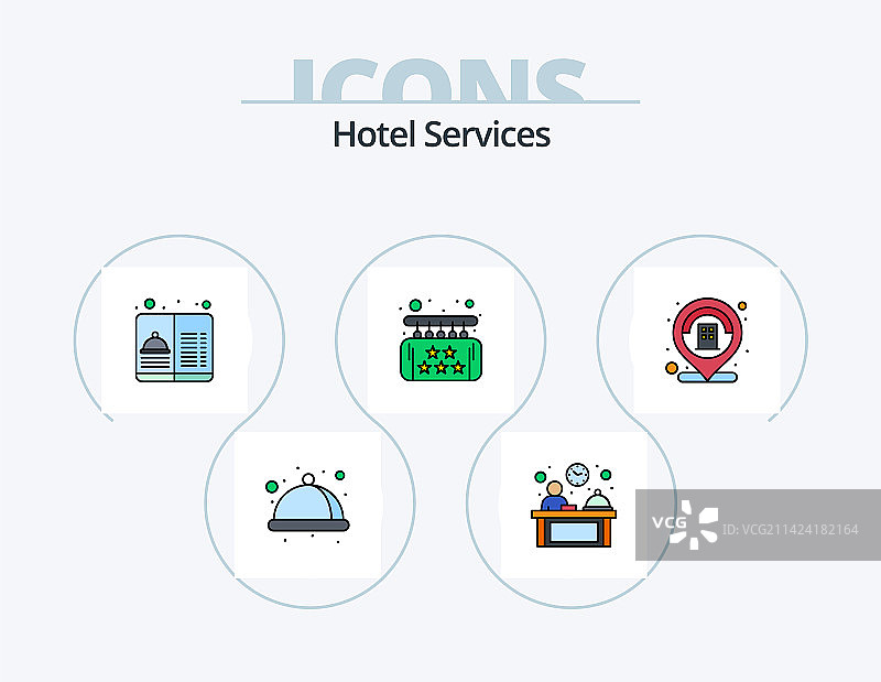 酒店服务线性填充5图标包图片素材