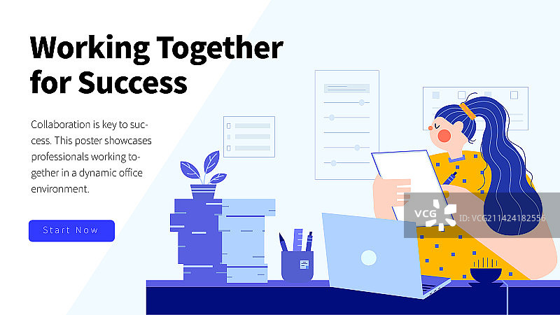 商务场景职场女性在电脑前记录信息图片素材