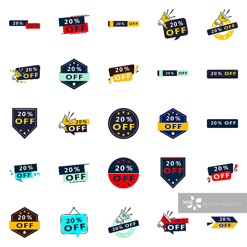 25个动态20%折扣促销banner图片素材
