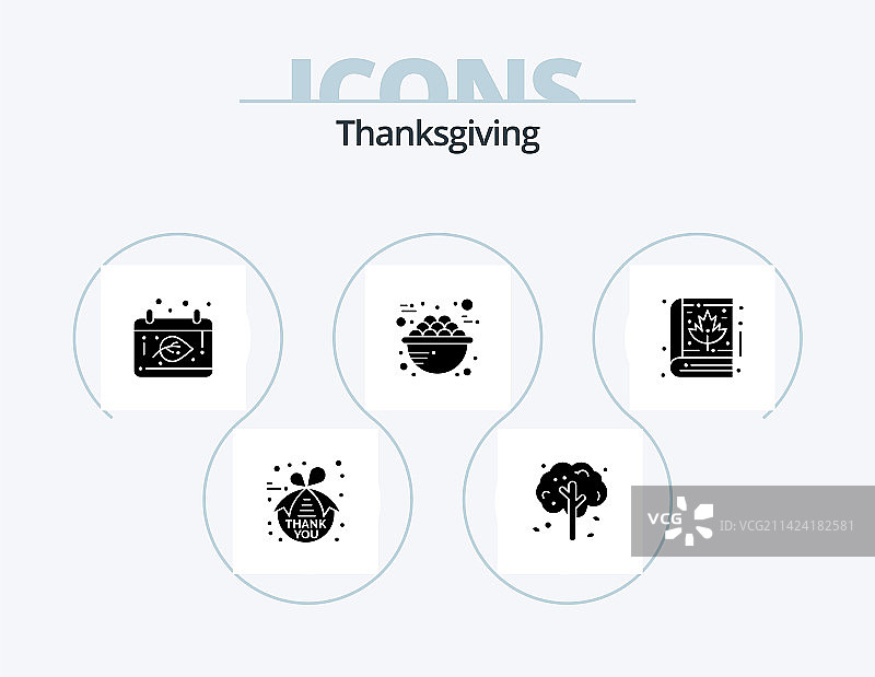 感恩节字形图标包5个图标设计秋季图片素材