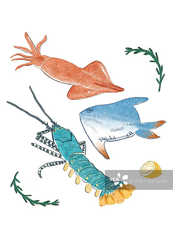 海鲜插画图片素材