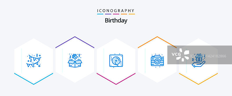 生日25蓝色图标包含盒子音乐图片素材