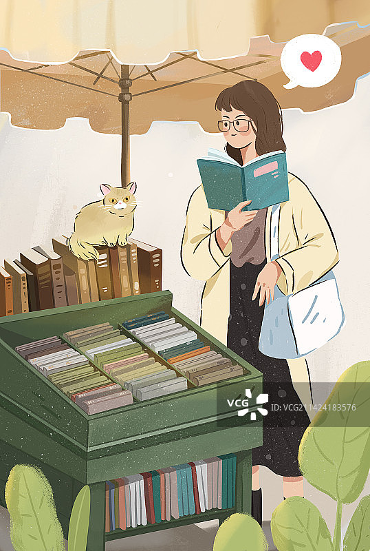 看书的女孩图片素材