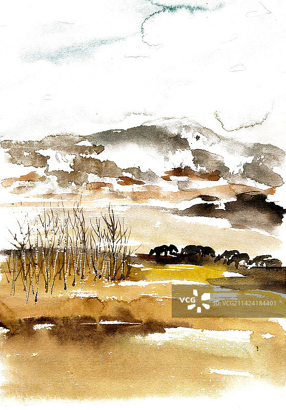 秋季的牧场图片素材