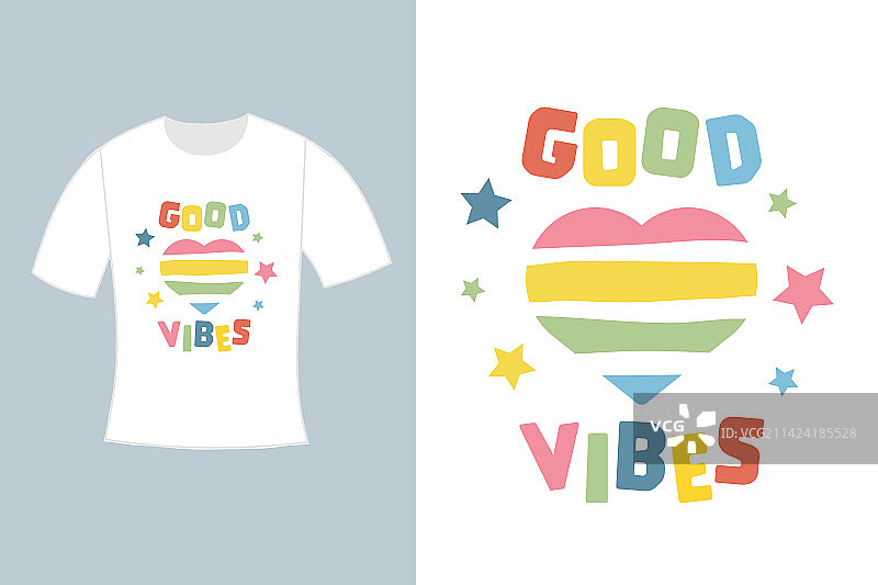 T恤的积极氛围字体设计图片素材