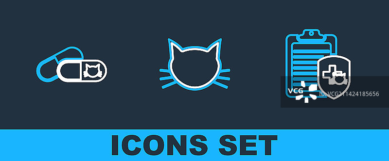 宠物猫与药丸临床记录图片素材