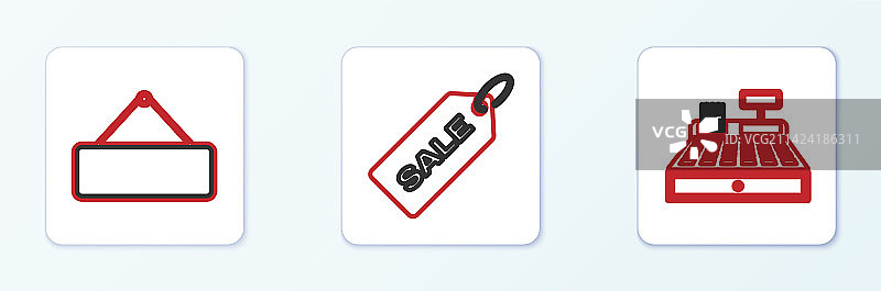 收银机招牌悬挂线图片素材